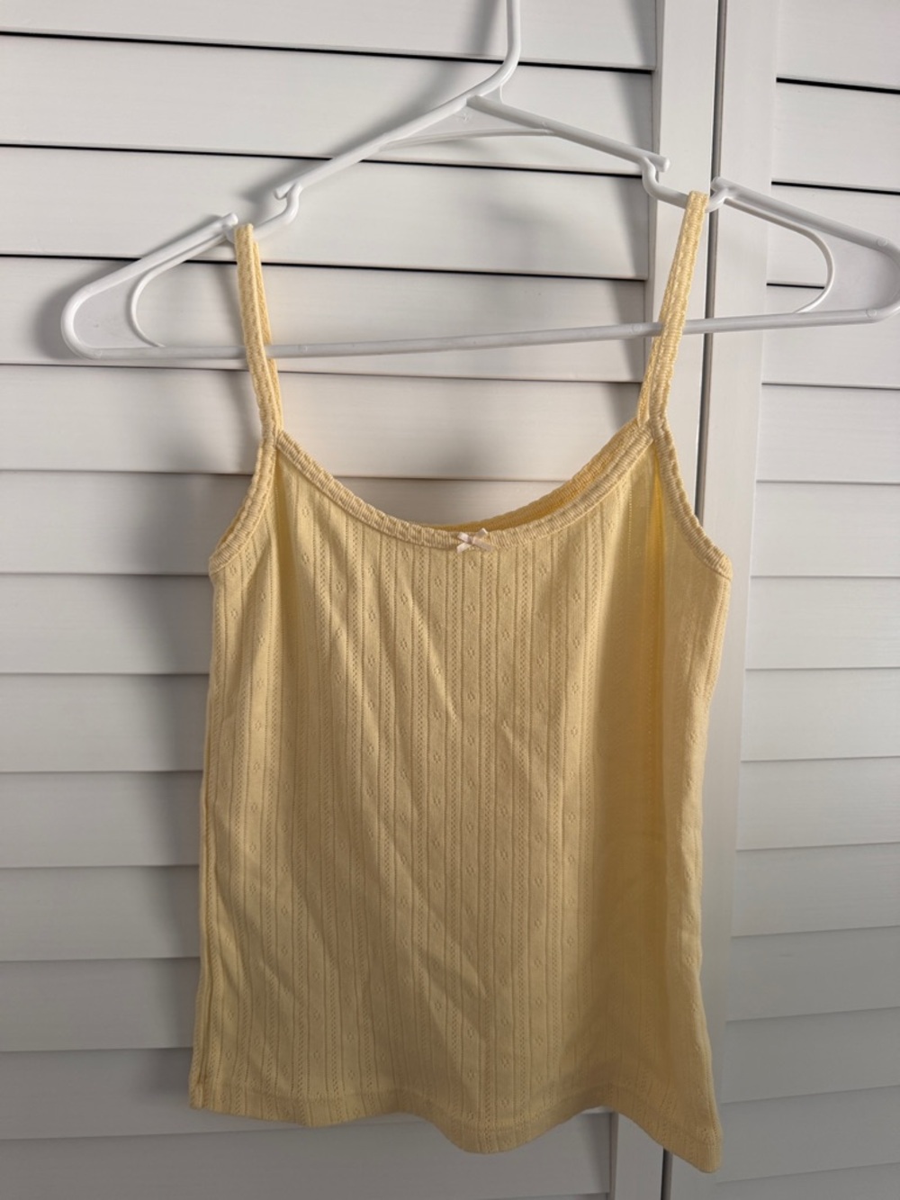 Brandy Melville Pale Yellow Lace-Trim Ribbed Camisole